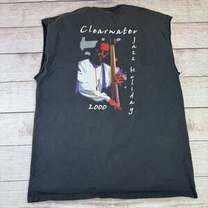 Vintage 2000 Clearwater Jazz Holiday Sleeveless Shirt Jerzees L‎ Y2K Music Tee